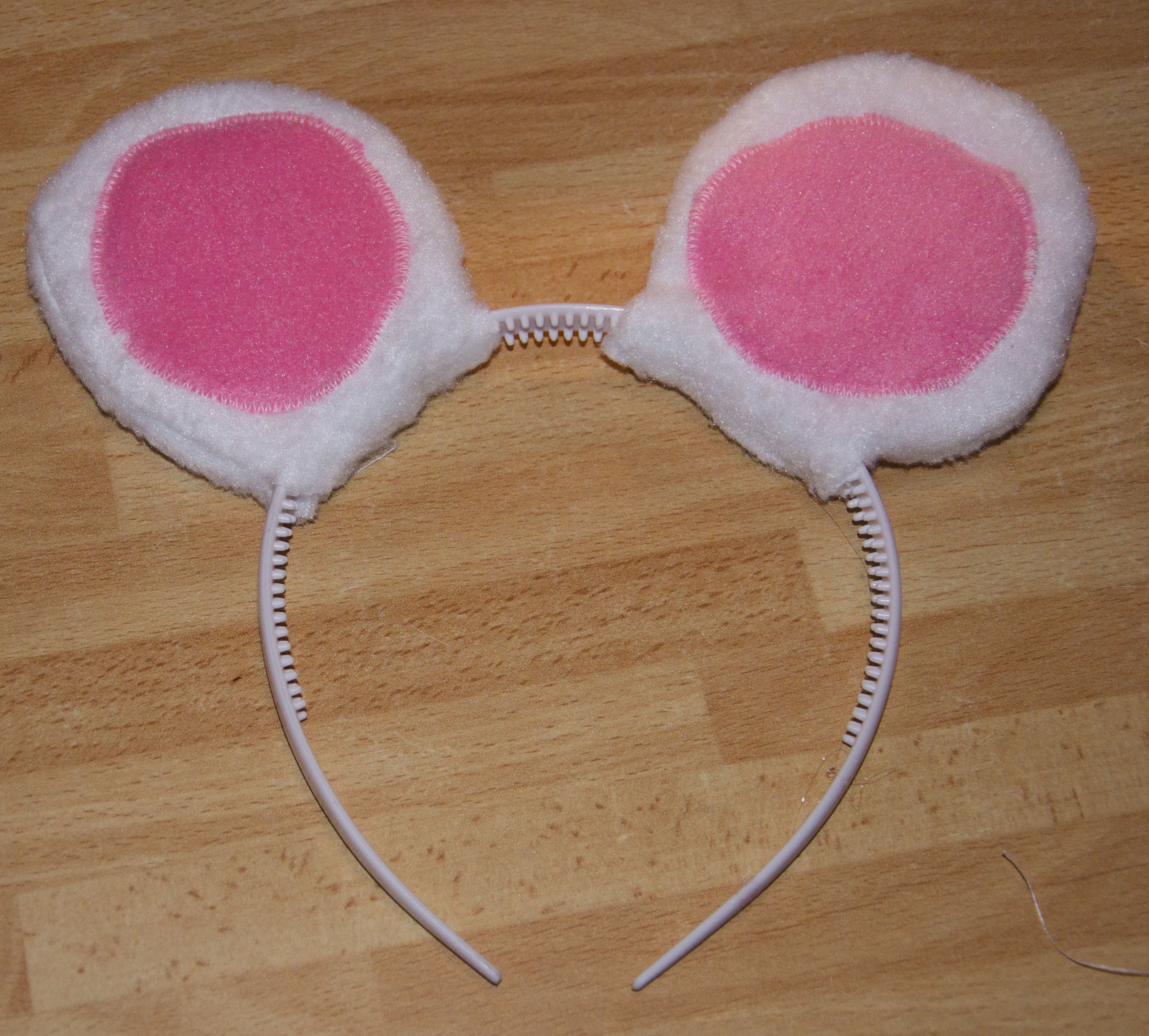Angelina Ballerina Mouse Ears And Tail White & Pink Cute Fancy Dress Ears & Tail 